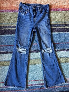 American Eagle (AE) Next Level Ripped Super High-Waisted Flare Jean